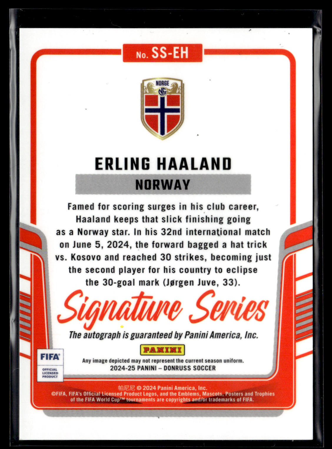2024-25 Erling Haaland Autographe Donruss Signature Series