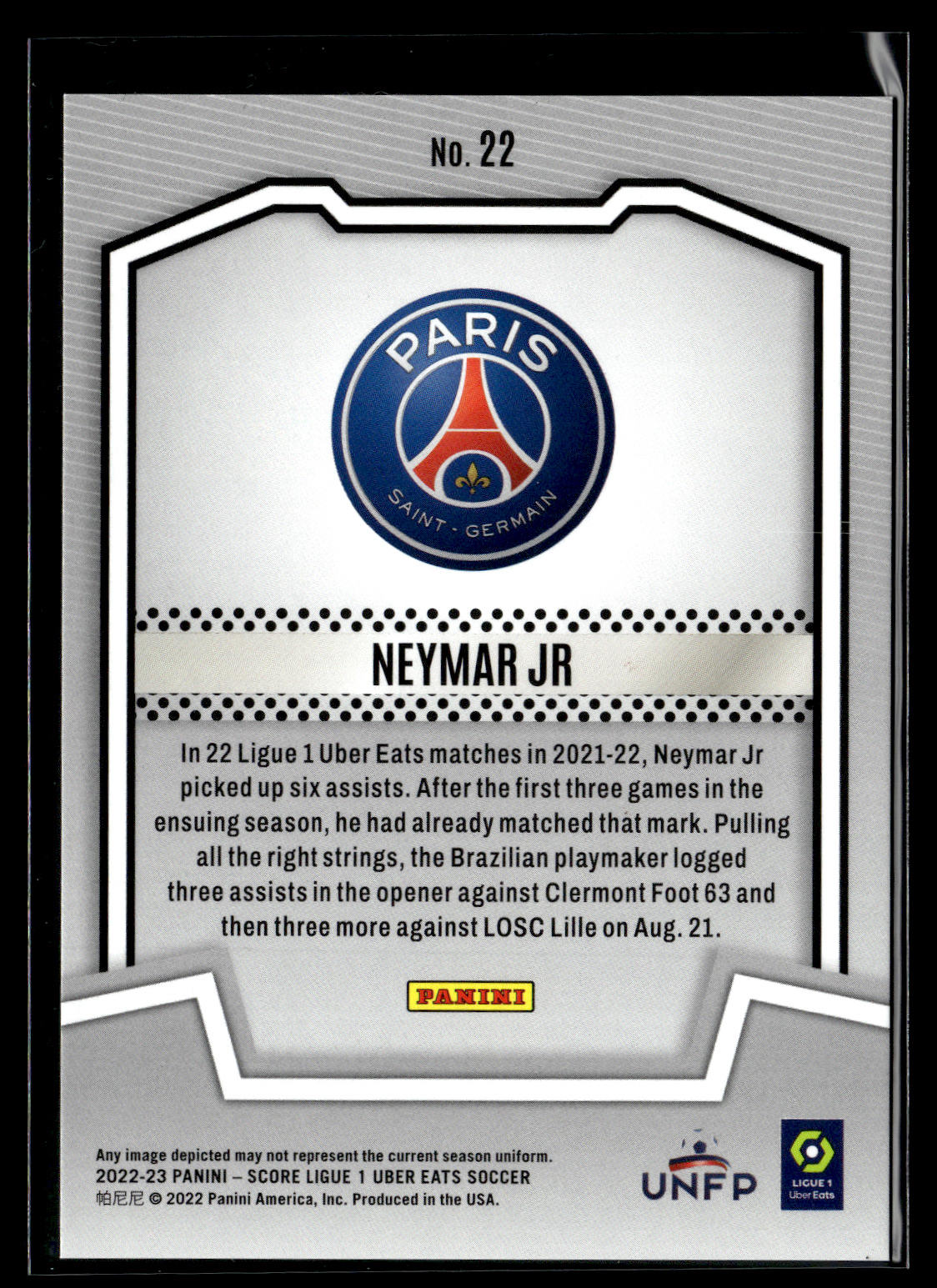 2024-25 Neymar JR 03/10 Score Team Panini Score L1