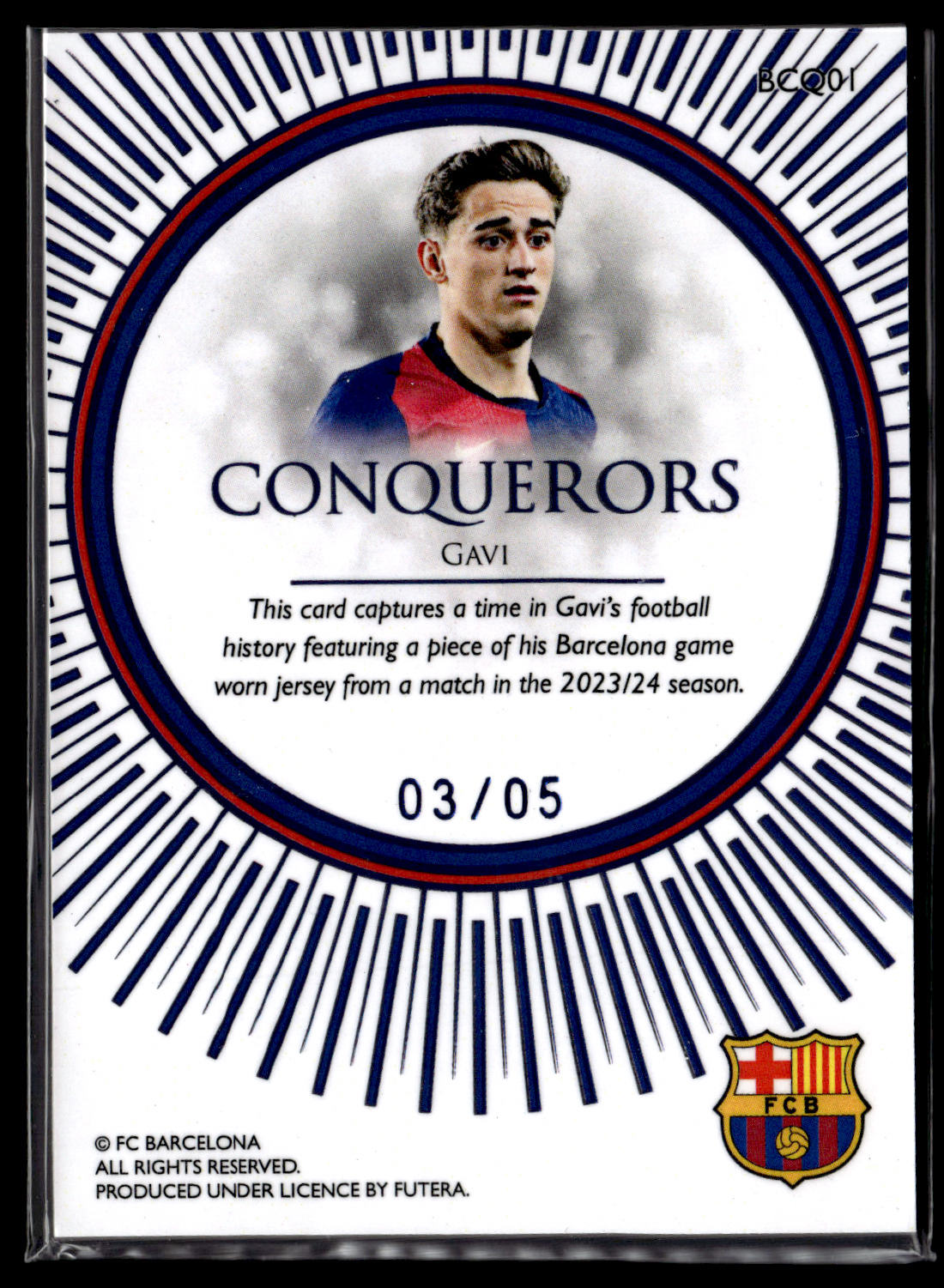2024-25 Gavi 03/05 Patch/Relic Futera Unique FC Barcelona