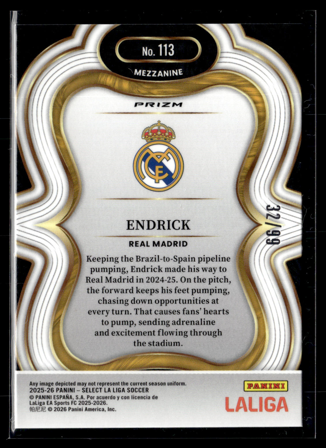 2025-26 Panini Select La Liga Endrick Orange Mojo