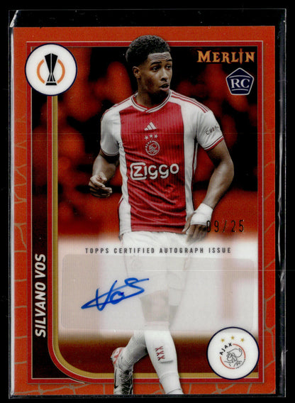 2023-24 Silvano Vos 09/25 Autographe Topps Chrome Merlin UEFA Club Competitions