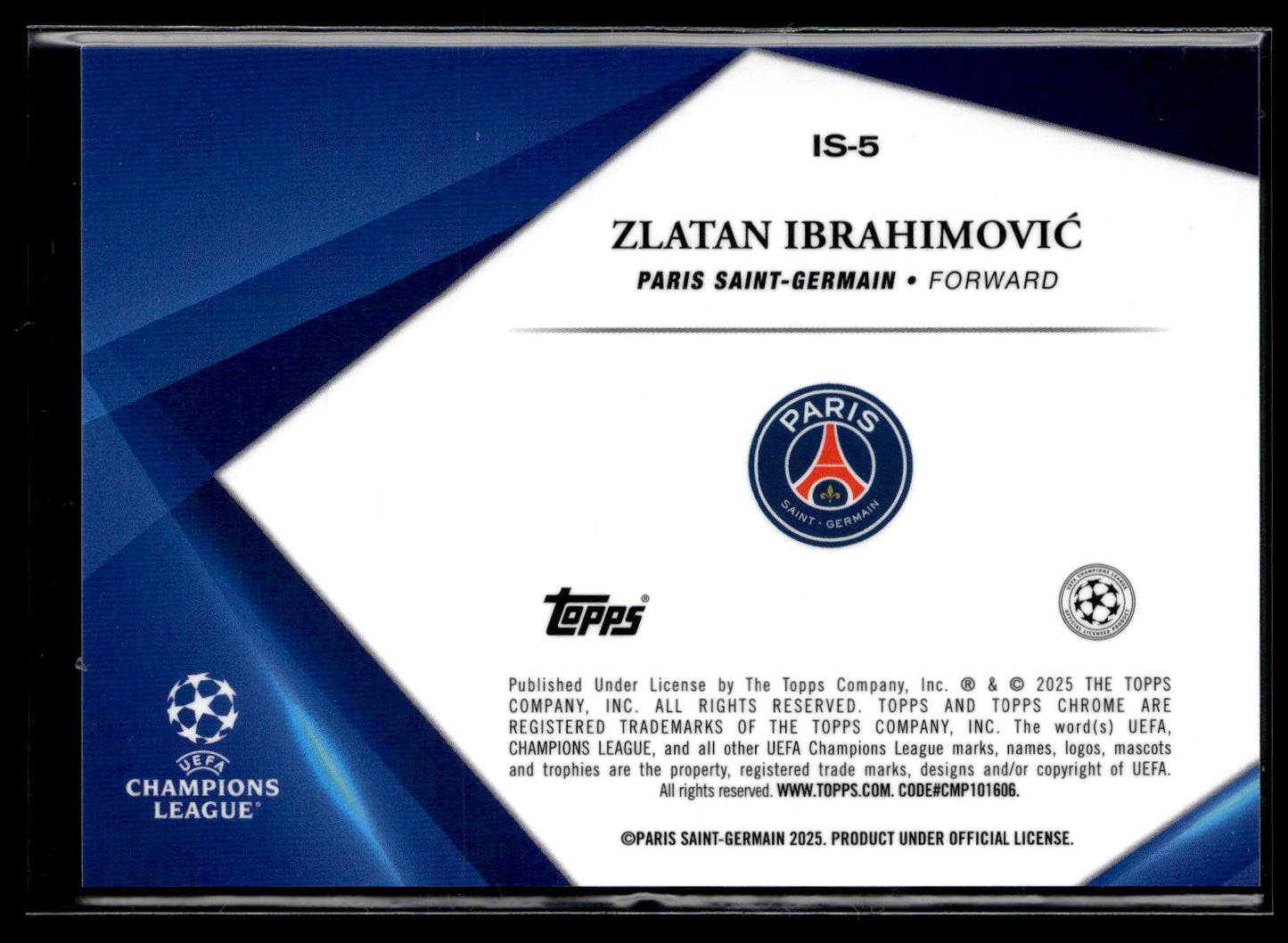2024-25 Zlatan Ibrahimovic Infinite Sapphire Topps Chrome UEFA Club Competitions