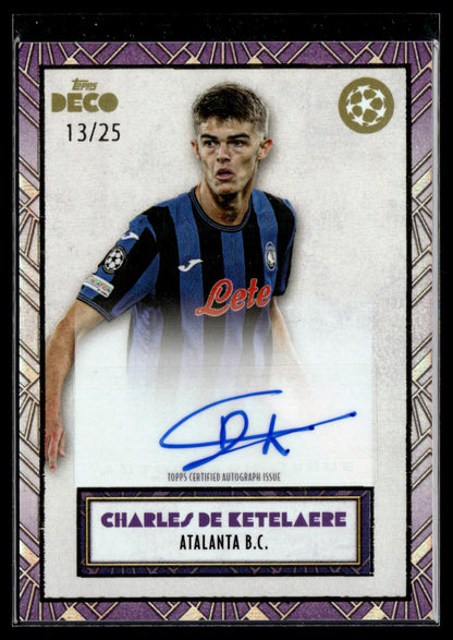 2024-25 Charles de Ketelaere 13/25 Autographe Topps Deco UEFA Club Competitions