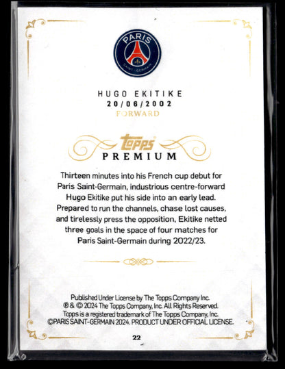 2023-24 Hugo Ekitike 25/25 Topps PSG Premium