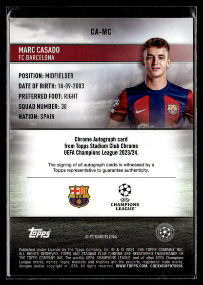 2023-24 Casado Autographe Topps Stadium Chrome UEFA Club Competitions