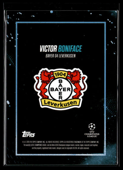 2024-25 Victor Boniface 19/49 Autographe Topps Showtime UEFA Club Competitions