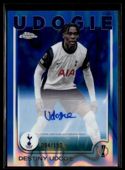 2024-25 Udogie 094/150 Autographe Topps Chrome UEFA Club Competitions