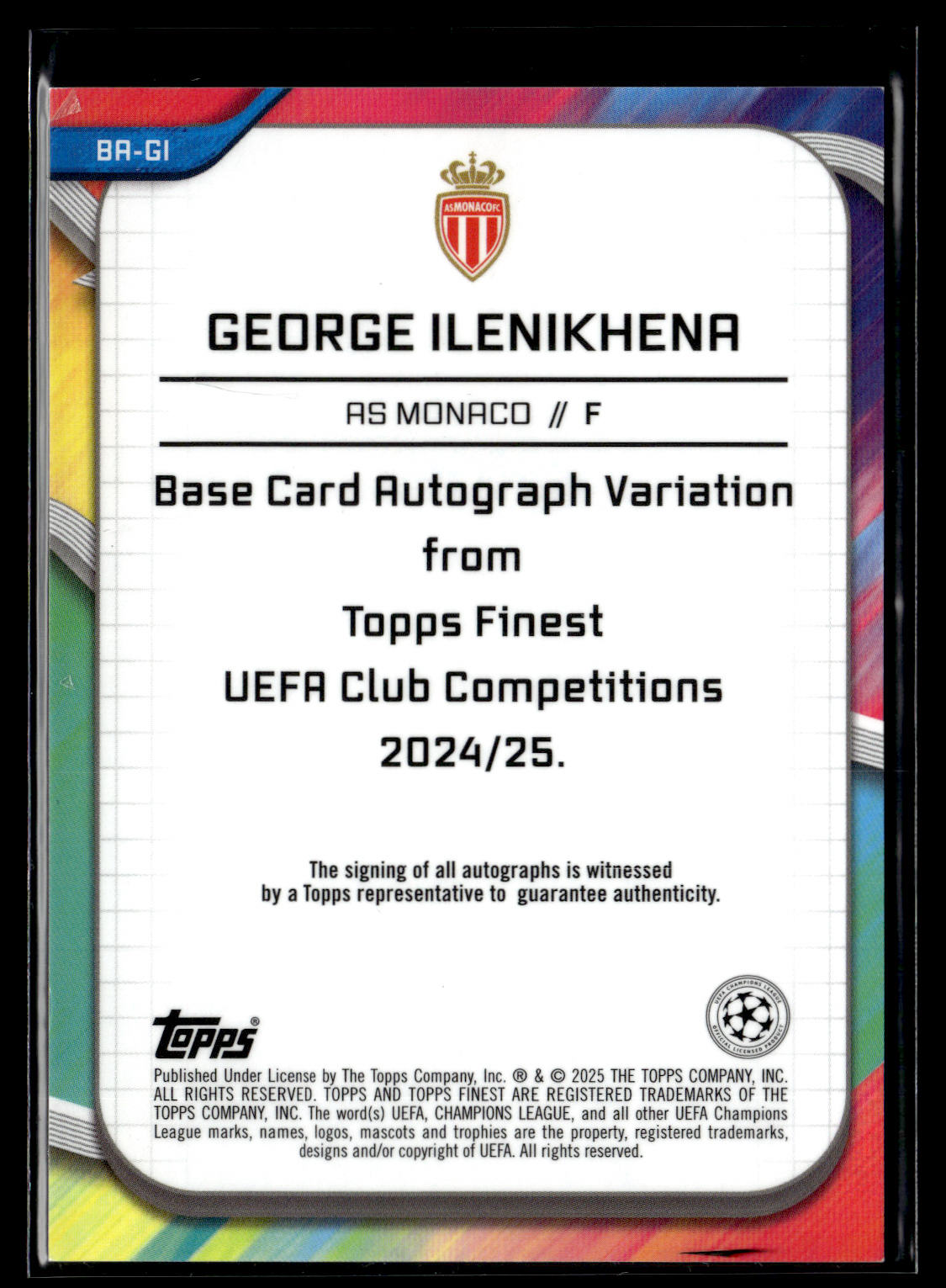 2024-25 George Ilenikhena 170/299 Topps Finest UEFA Club Competitions