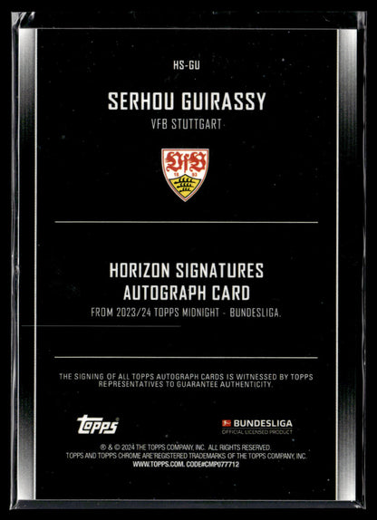 2024-25 Guirassy 12/99 Autographe Topps Midnight Bundesliga