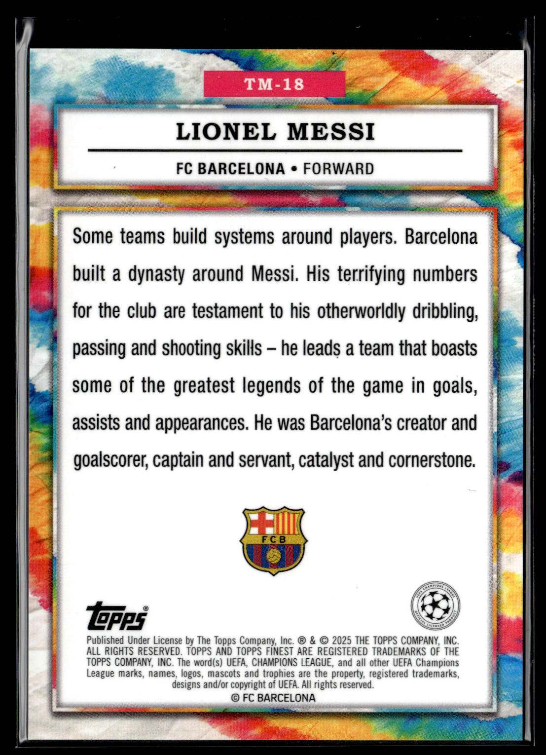 2024-25 Lionel Messi The Man Topps Finest UEFA Club Competitions