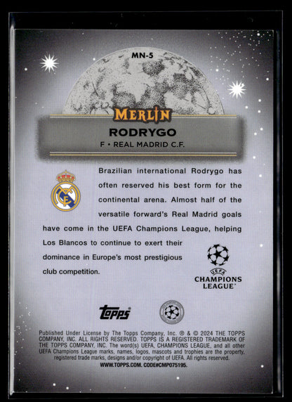 2023-24 Rodrigo 4/5 Topps Chrome Merlin Mystic Night UEFA Club Competitions