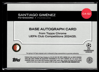 2024-25 Santiago Gimenez 106/150 Autographe Topps Chrome UCC