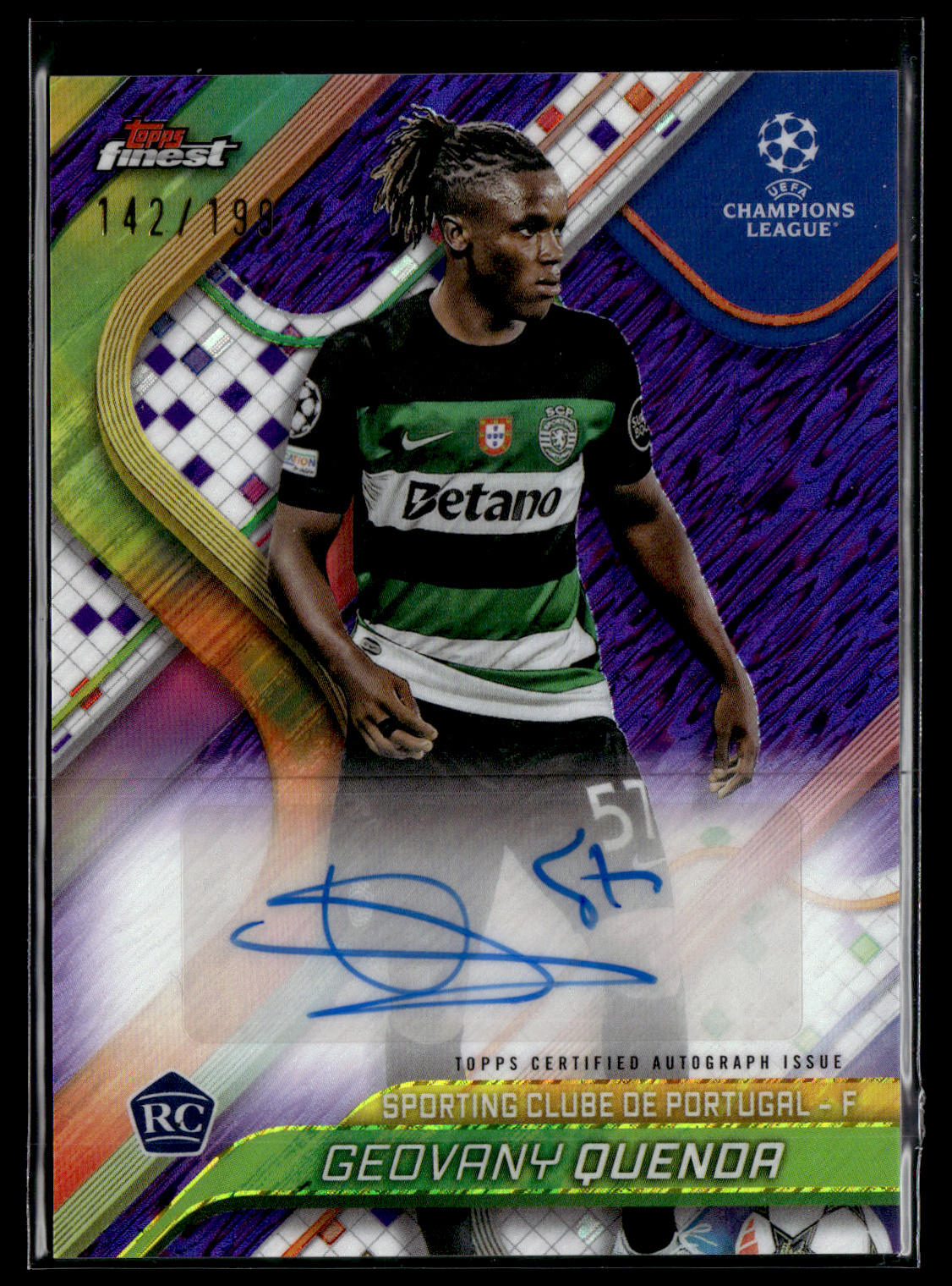 2024-25 Quenda 142/199 Autographe RC Topps Finest UEFA Club Competitions