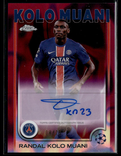 2024-25 Kolo Muani 08/75 Autographe Topps Chrome UCC
