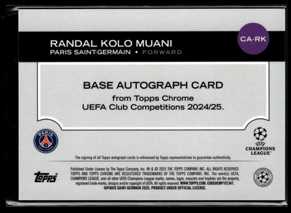 2024-25 Kolo Muani 06/10 Autographe Topps Chrome UCC