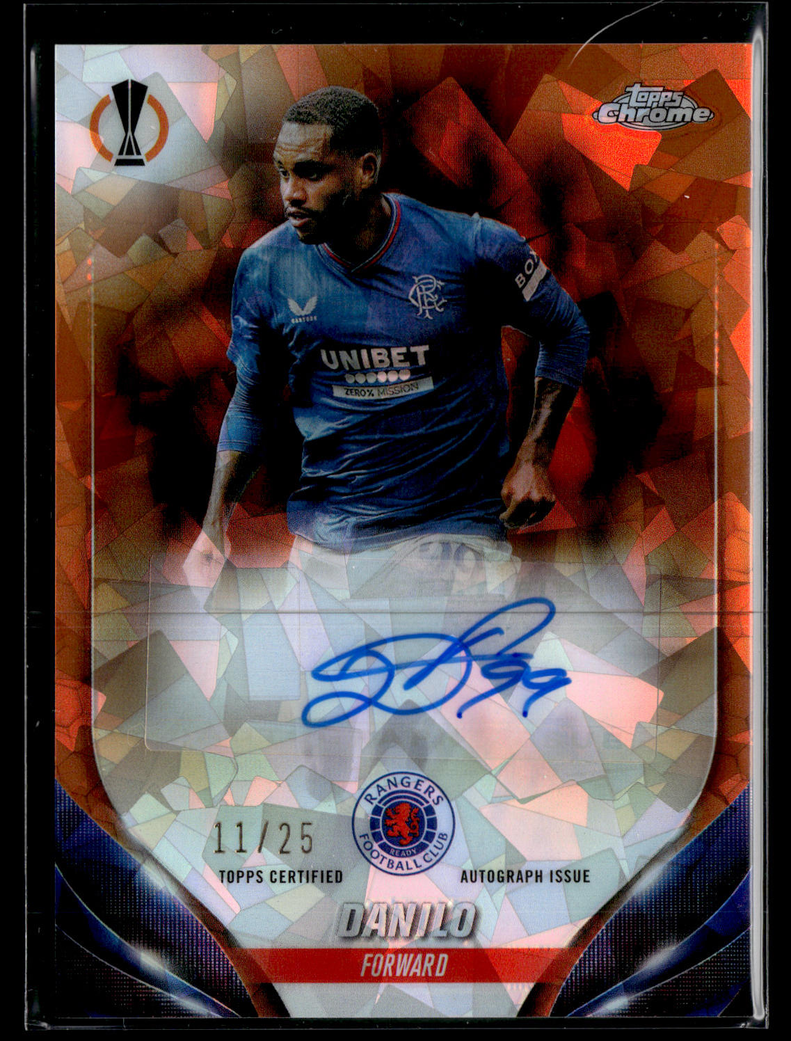 2024-25 Danilo 11/25 Autographe Topps Chrome Sapphire UCC