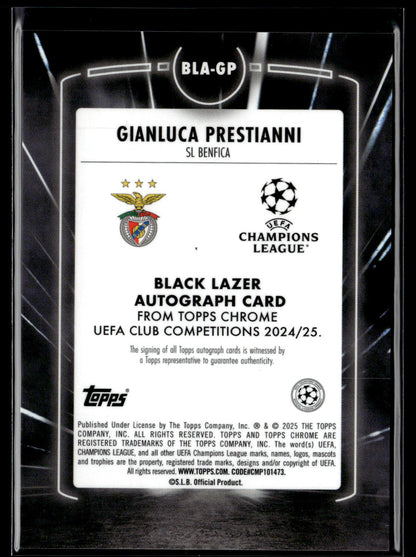 2024-25 Prestianni Autographe RC Black Lazer Topps Chrome UEFA Club Competitions