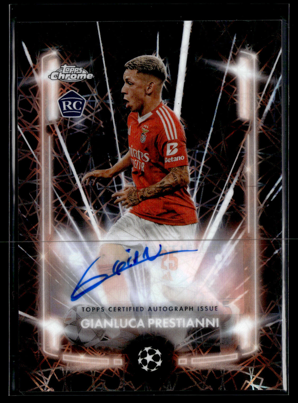 2024-25 Prestianni Autographe RC Black Lazer Topps Chrome UEFA Club Competitions