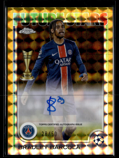 2024-25 Bradley Barcola 28/50 Autographe Topps Chrome UCC
