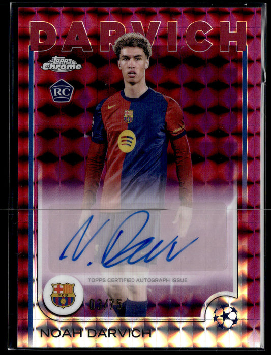 2024-25 Noah Darvich 03/75 Autographe RC Topps Chrome UCC