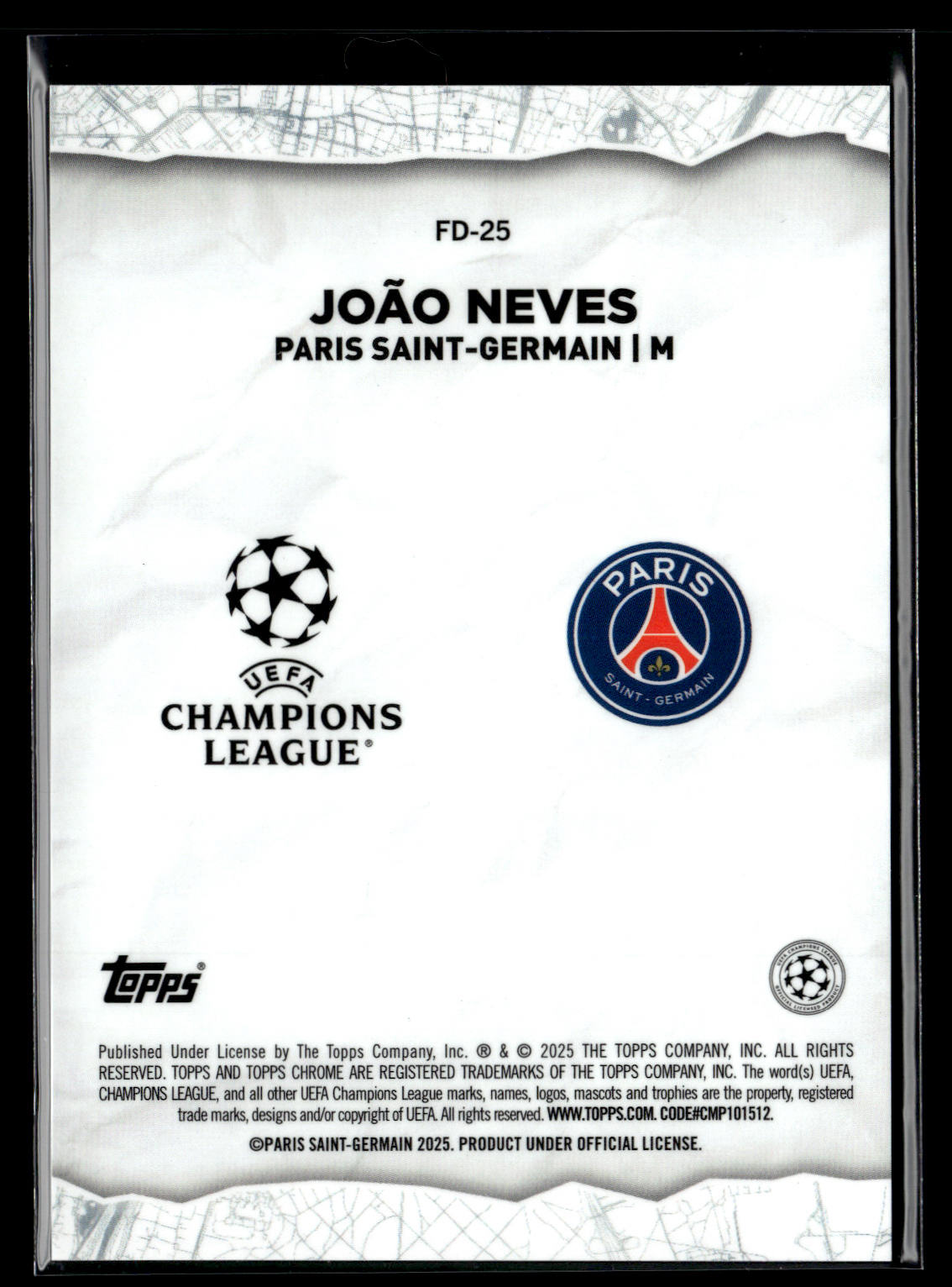 2024-25 Joao Neves 05/10 Topps Chrome Sapphire UEFA Club Competition
