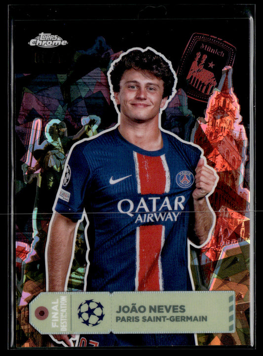 2024-25 Joao Neves 05/10 Topps Chrome Sapphire UEFA Club Competition
