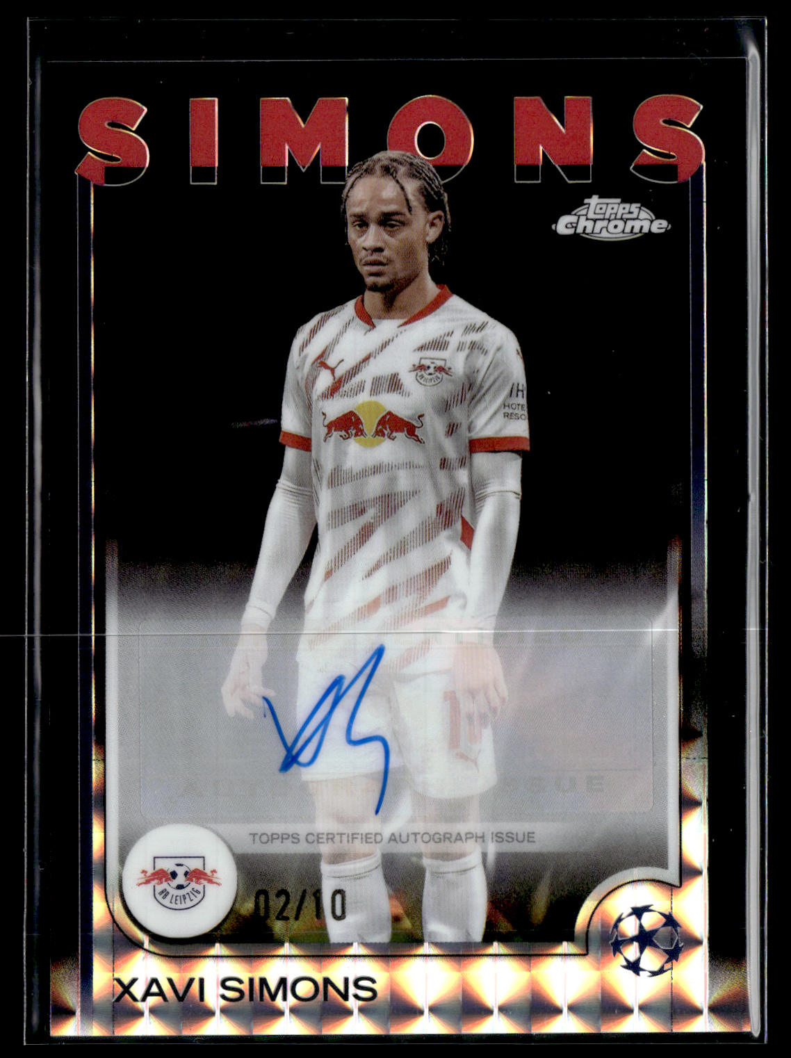 2024-25 Xavi Simons 02/10 Autographe Topps Chrome UCC