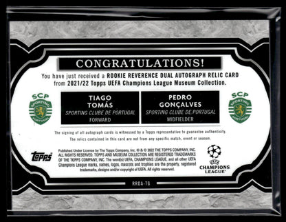 2022-23 Tiago Tomas x Pedro Goncalves 115/150 Dual Auto/Relic Topps Museum