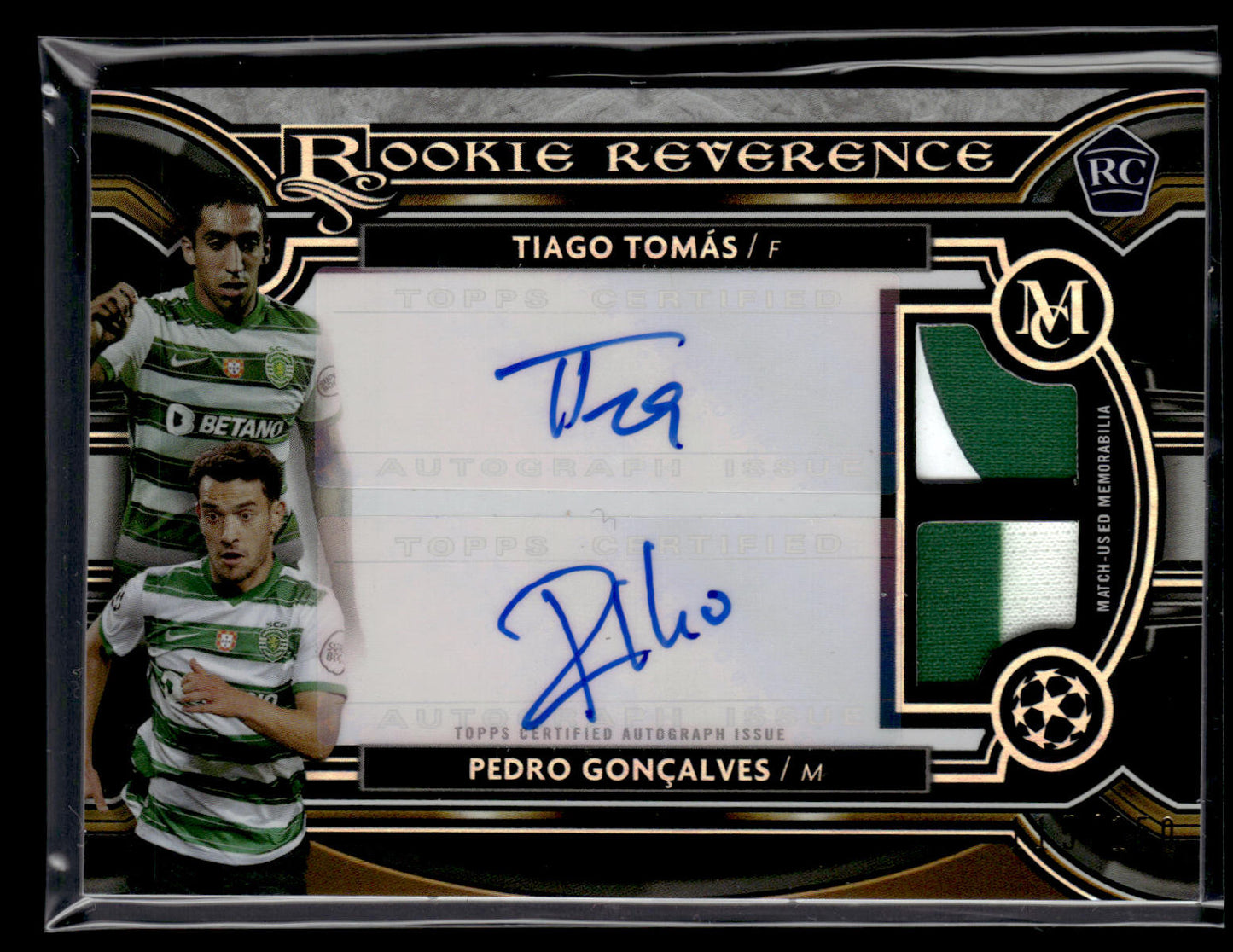 2022-23 Tiago Tomas x Pedro Goncalves 115/150 Dual Auto/Relic Topps Museum