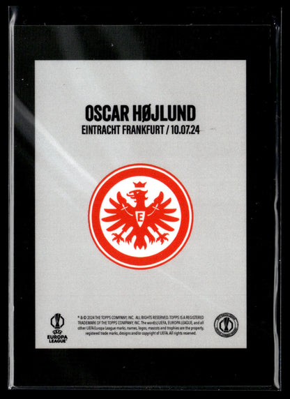 2024-25 Oscar Hojlund 02/10 Autographe Topps Here we go