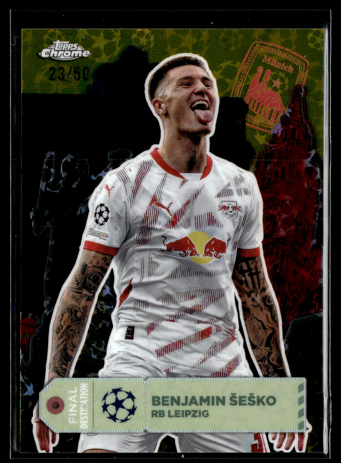 2024-25 Benjamin Sesko 23/50 Topps Chrome Logofractor UEFA Club Competition