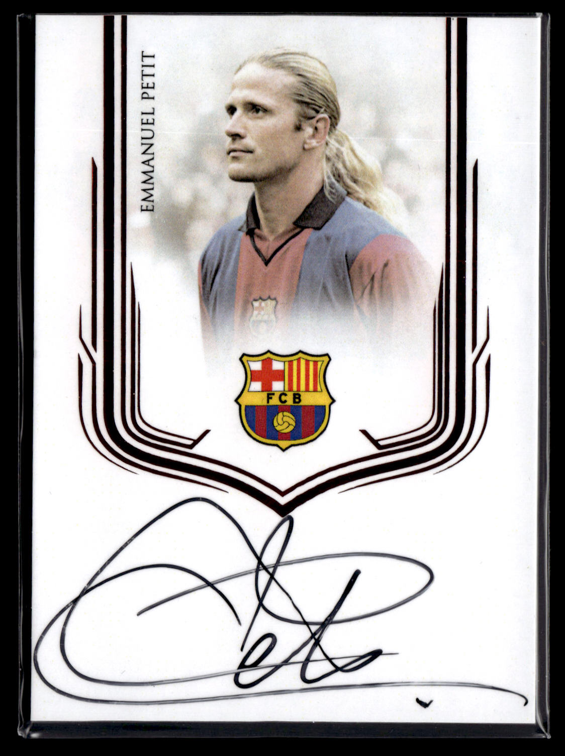 2024-25 Emmanuel Petit 01/02 Authographe On-Card Futera Unique FC Barcelona
