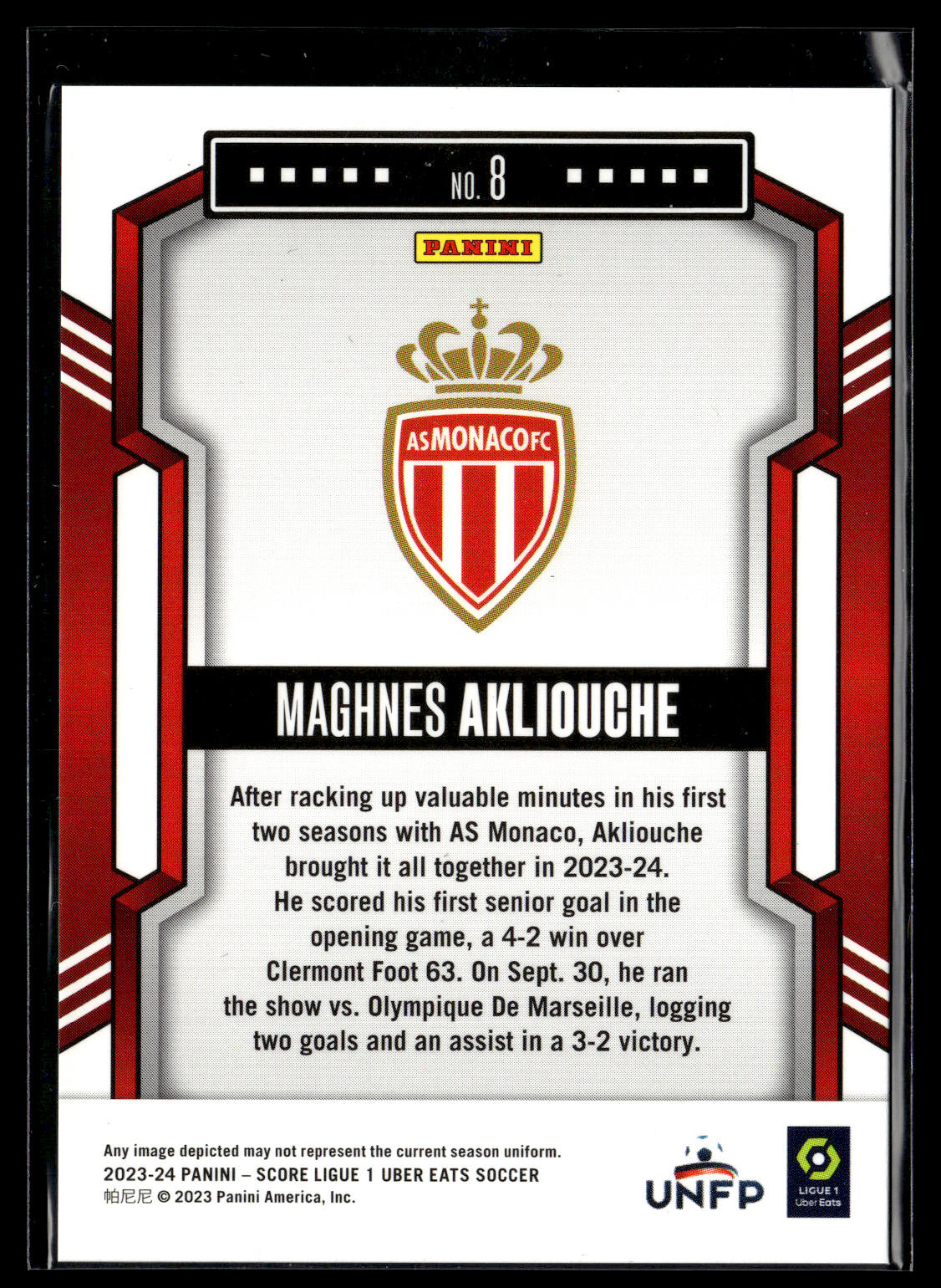 2024-25 Akliouche 19/25 Panini Score L1