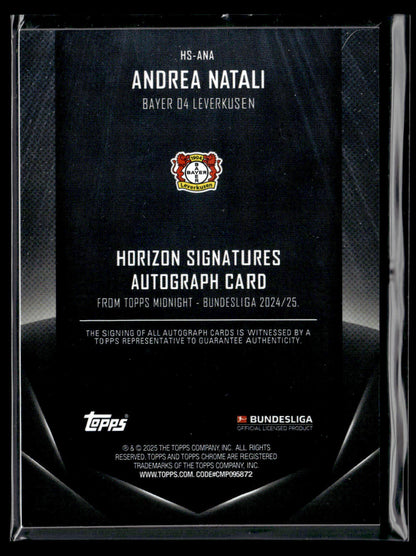 2024-25 Andrea Natali 15/99 Autographe Topps Midnight Bundesliga