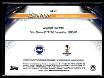 2024-25 Joao Pedro 189/199 Autographe Topps Chrome UCC