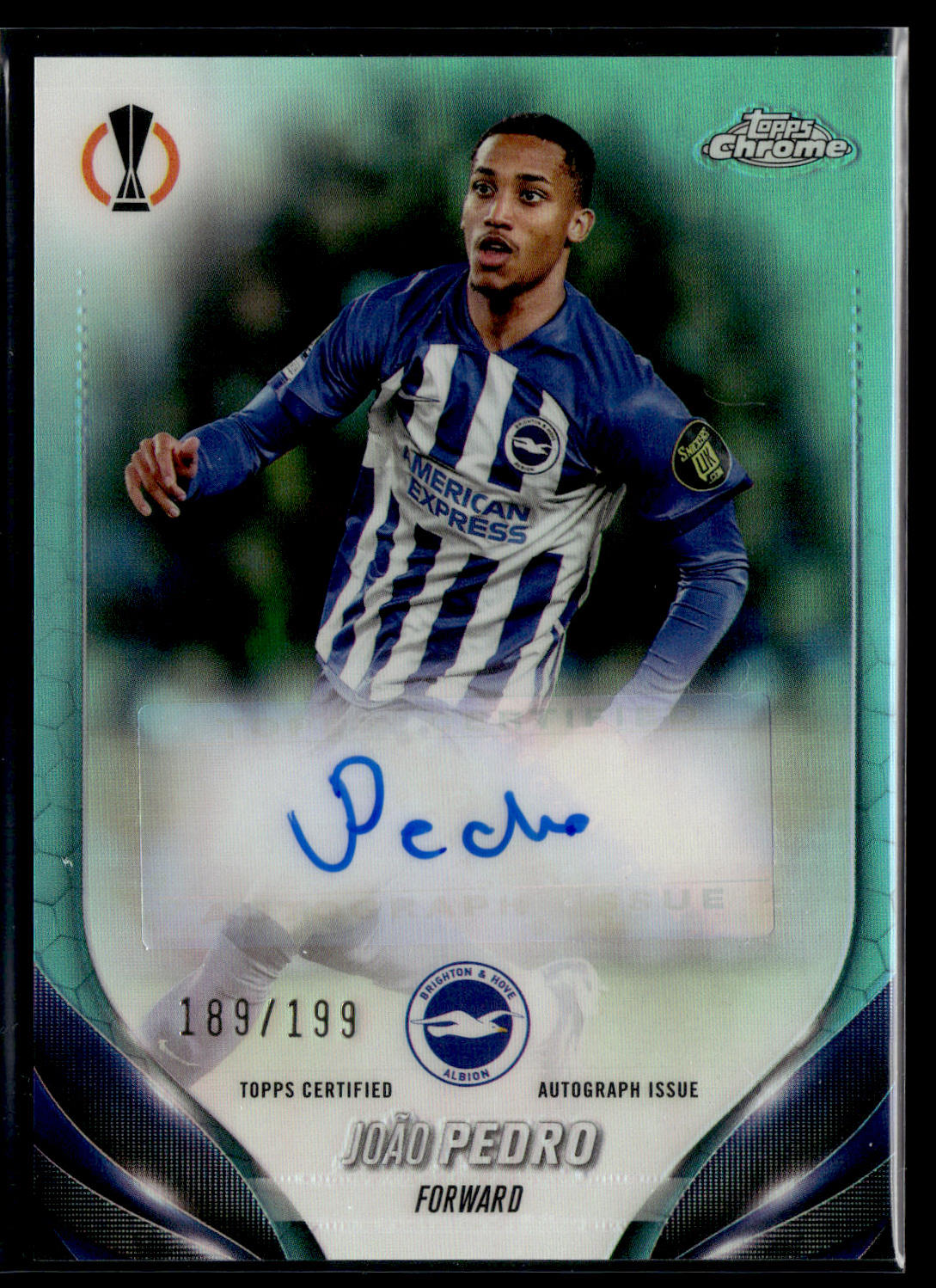 2024-25 Joao Pedro 189/199 Autographe Topps Chrome UCC
