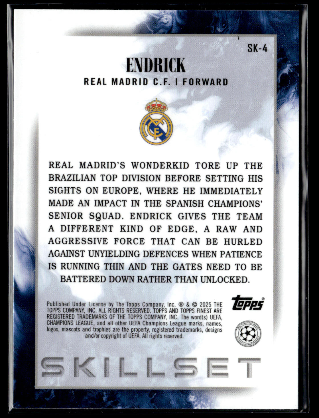 2024-25 Endrick 103/299 Skillset RC Topps Chrome UCC