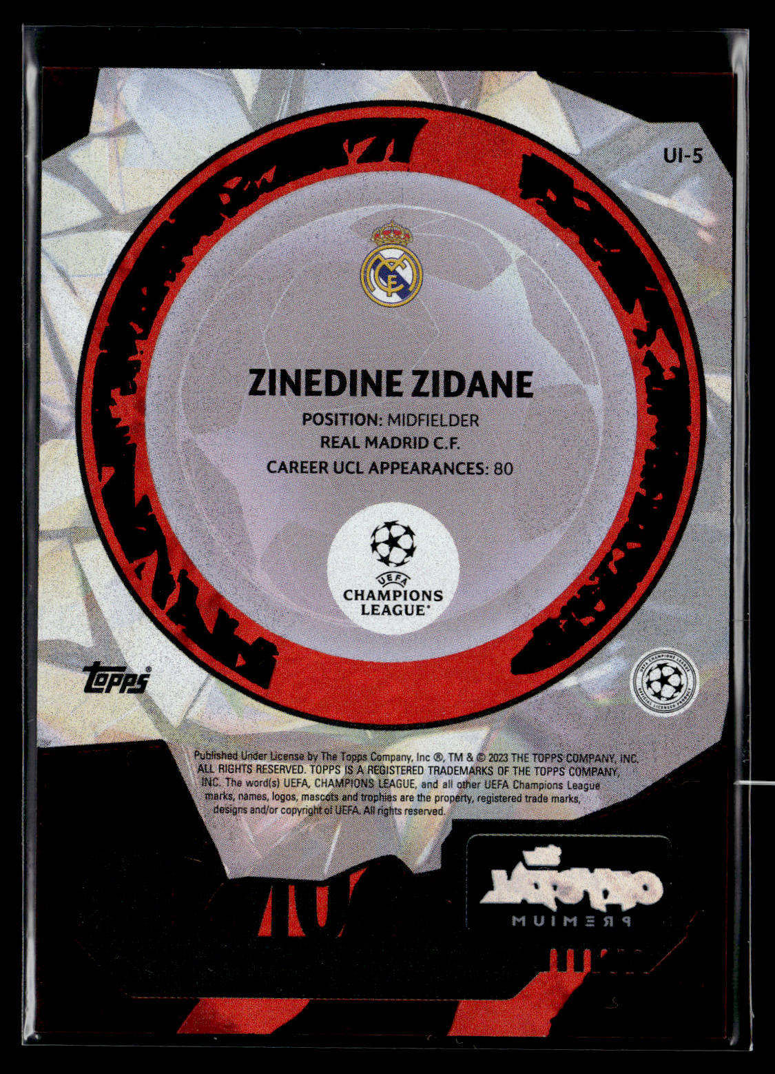 2024-25 Zinedine Zidane 3/5 Icons Topps Crystal