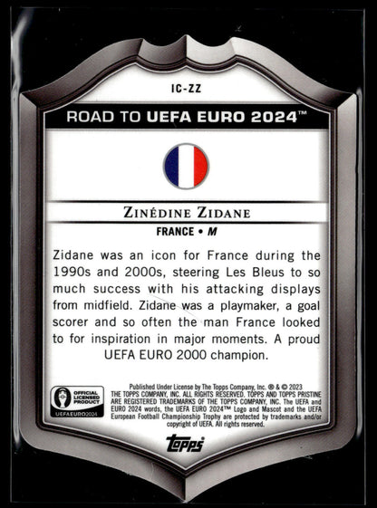 2024-25 Zinedine Zidane 2/5 Iconic XI Die Cut Topps Chrome Euro 2024