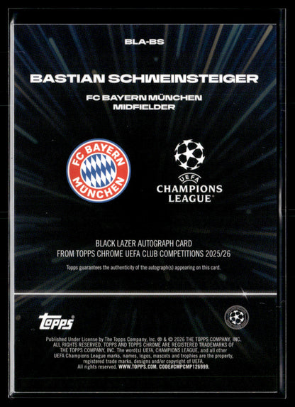 2025-26 Topps Chrome UCC Bastian Schweinsteiger Black Lazer Auto