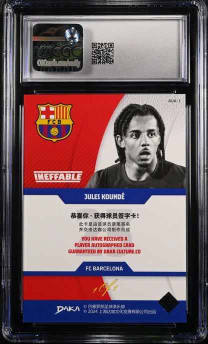 2023-24 Jules Koundé Autographe On card Daka Ineffable 1 of 1 CGCAU