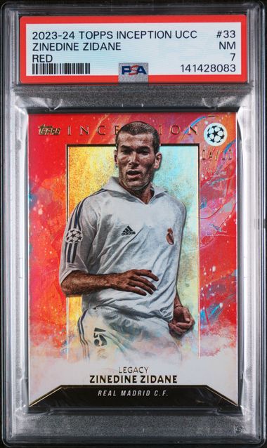 2023-24 Topps Inception UCC #33 ZINEDINE ZIDANE RED 04/10 PSA 7