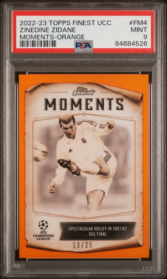 2023-24 Zinédine Zidane Topps FInest UEFA Club Competitions Moments 13/25 PSA9